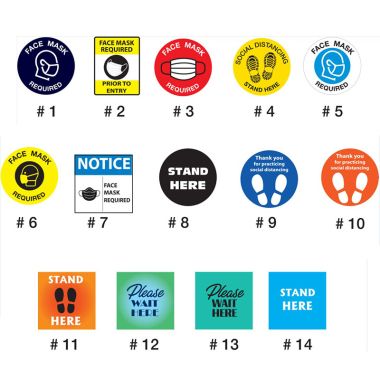 Social Distancing/Face Mask Adhesive Sign - 10