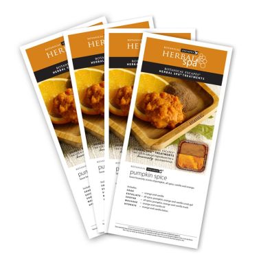 Herbal Spa Fall Aroma Menu Card 4 pcs set