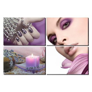 4 pcs Plumeria Glamour Ensemble Canvas Mural 48