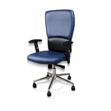 Euro Chair Blue Sky/Navy w/Chrome Base