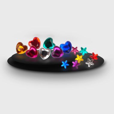 Heart Rhinestones - Blue