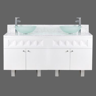 Regis Double Sink with Marble Top - 60