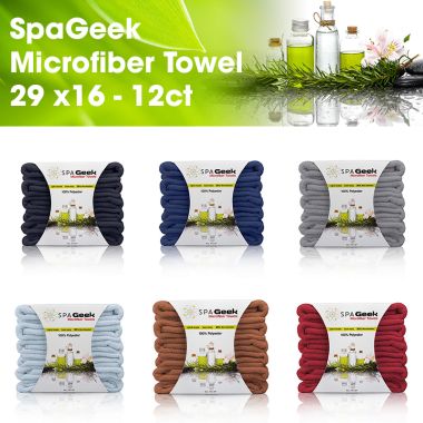 SpaGeek Microfiber Towel 29 x16 - 12ct