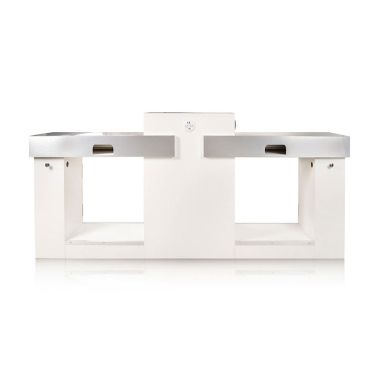Double NAIL BAR - White & Brushed Aluminum