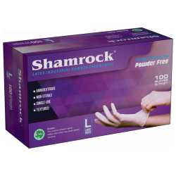 Shamrock - Powder Free Latex Gloves - Large 100 ct