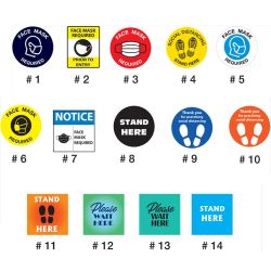 Social Distancing/Face Mask Adhesive Sign - 10