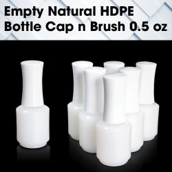 Empty Natural HDPE Bottle 0.5 oz w/Cap and Brush