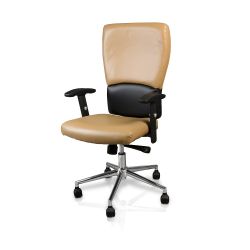 Euro Chair Olive Oasis/Camel w/ Chrome base