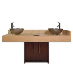 Contempo Double Sink w/ Glass Bowls & Faucets