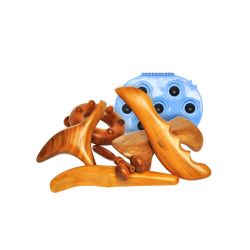 Mi-Zen Wooden Massage Tools w/ Stone Roller (7pcs)