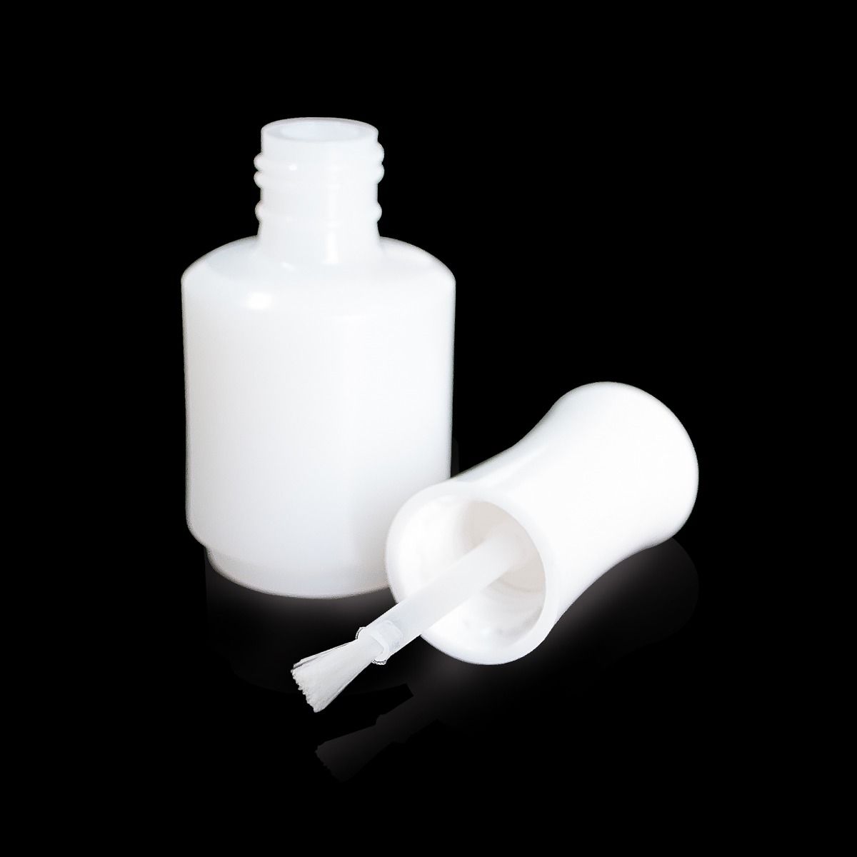Empty Natural HDPE Bottle 0.5 oz w/Cap and Brush