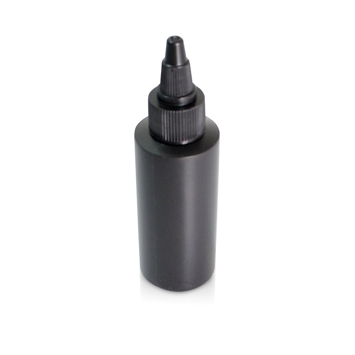 Empty Black HDPE Cylinder Bottle with Twisted Cap