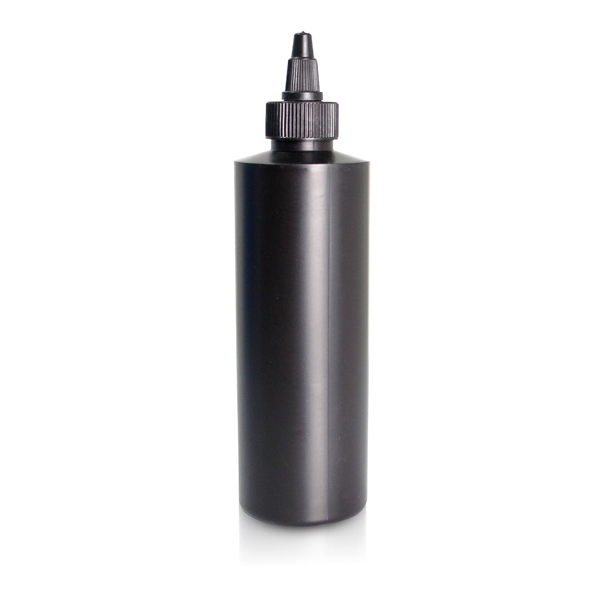 Empty Black HDPE Cylinder Bottle with Twisted Cap