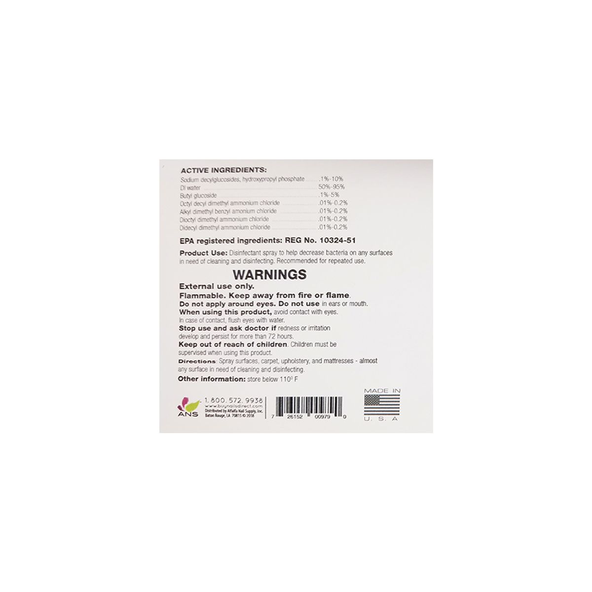 ANS Disinfectant Solution Spray 32 oz