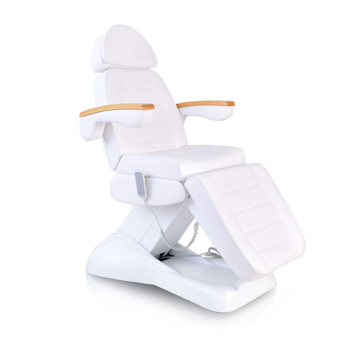 Facial Beauty Chair & Wooden Armrests w/ 3 Motors - White