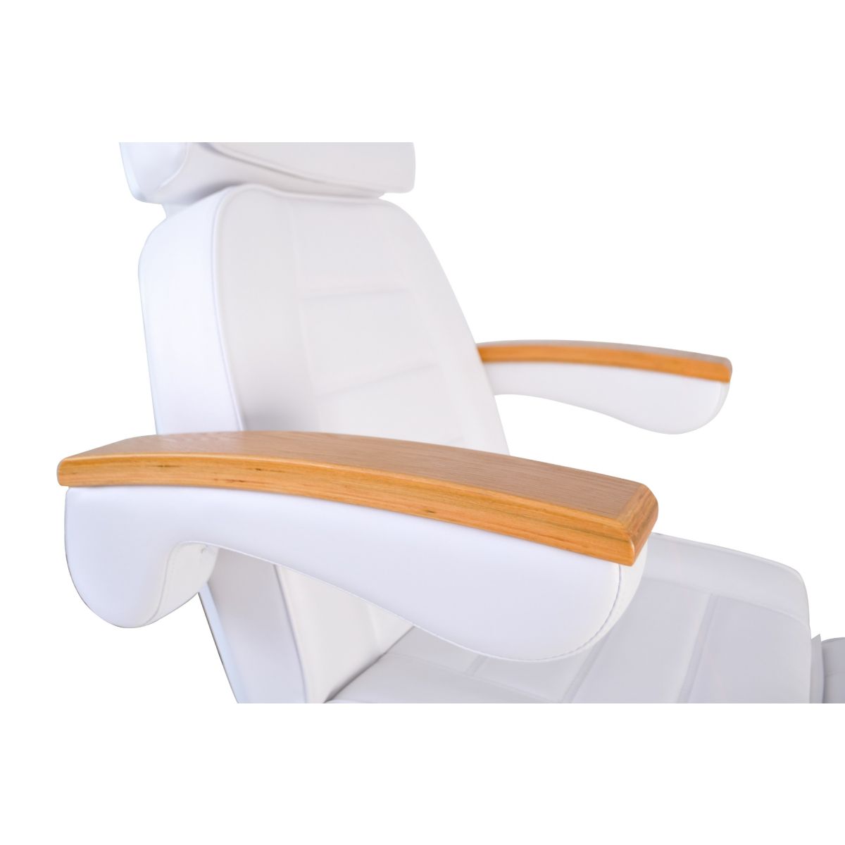 Facial Beauty Chair & Wooden Armrests w/ 3 Motors - White