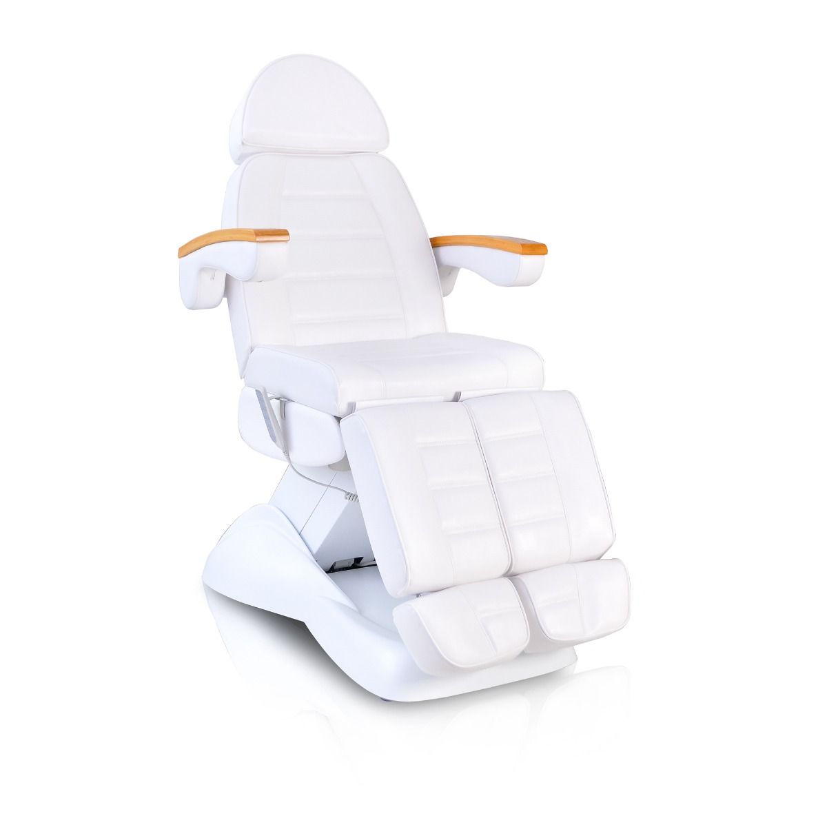 Facial Beauty Chair & Wooden Armrests, Split Legs w/ 5 Motors - White
