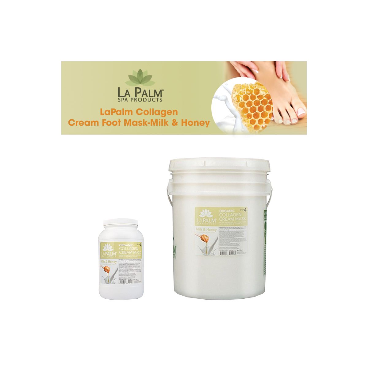 LaPalm Collagen Cream Foot Mask-Milk & Honey