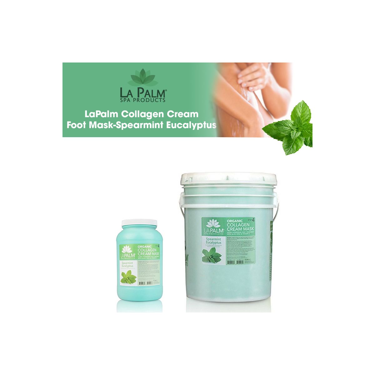 La Palm Collagen Cream Foot Mask-Spearmint Eucalyptus