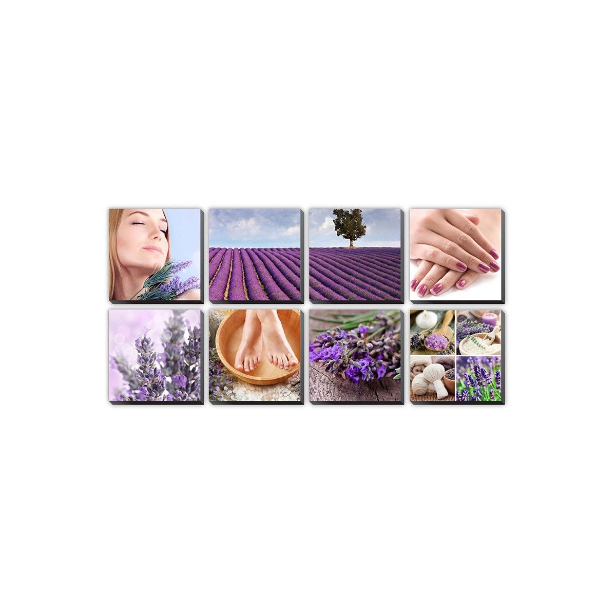 8 pcs Lavender Fields Ensemble Canvas Mural 48