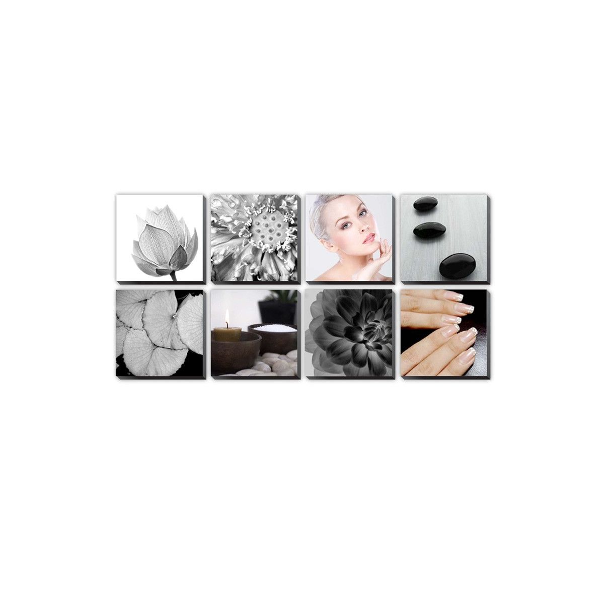 8 pcs Lotus Petals Ensemble Canvas Mural 48