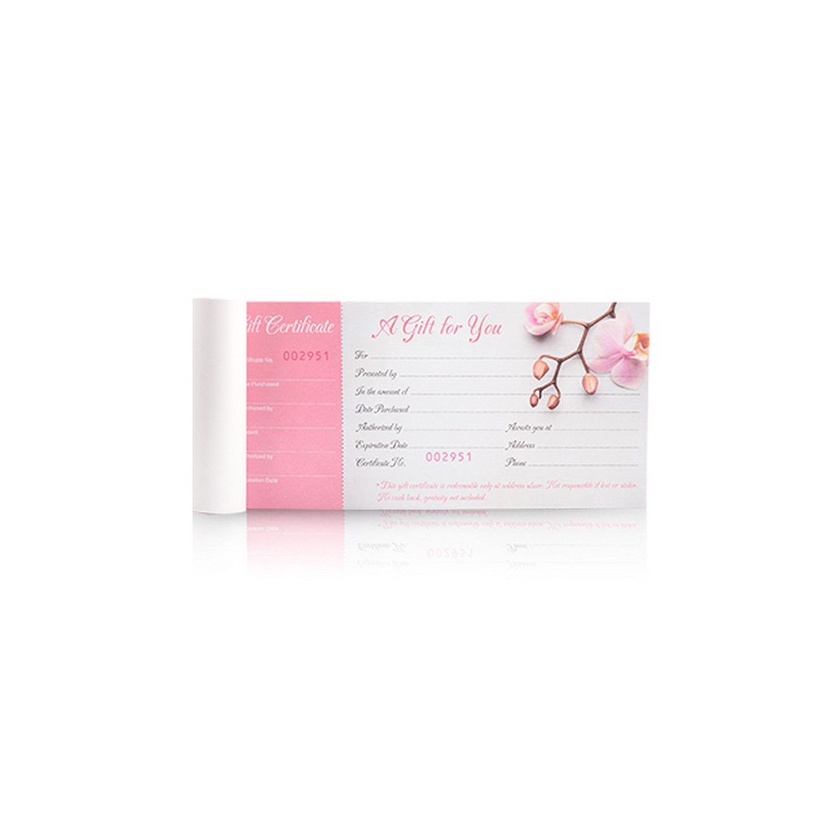 Pink Gift Certificate - Orchid with Envelope (50 ct)