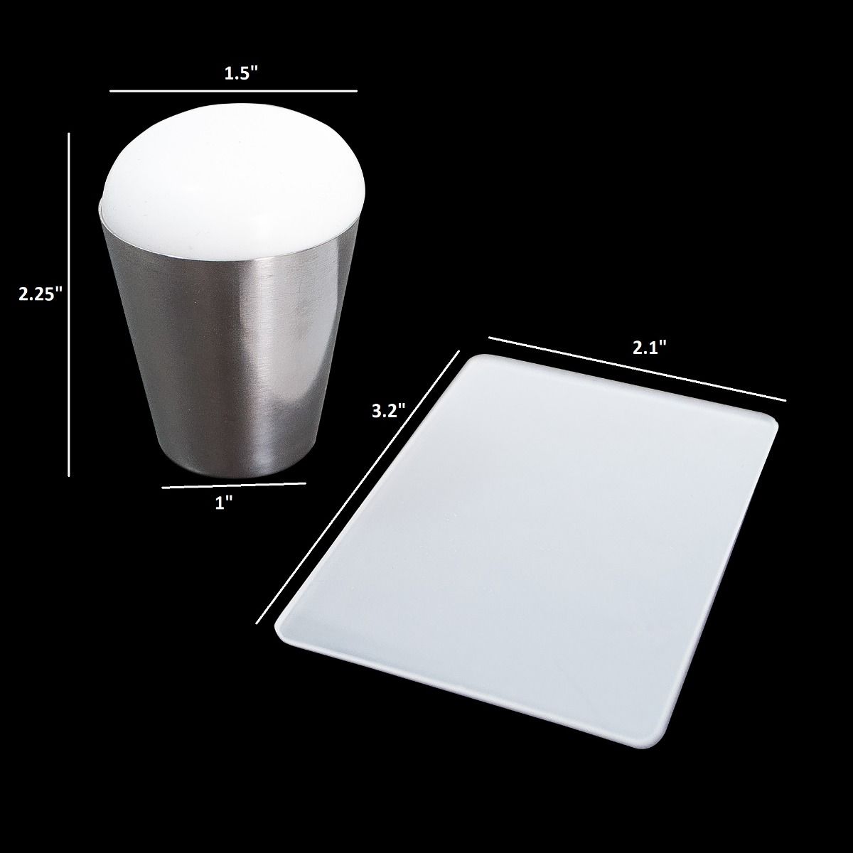 White Jelly Soft Silicone Nail Art Stamp with Scraper