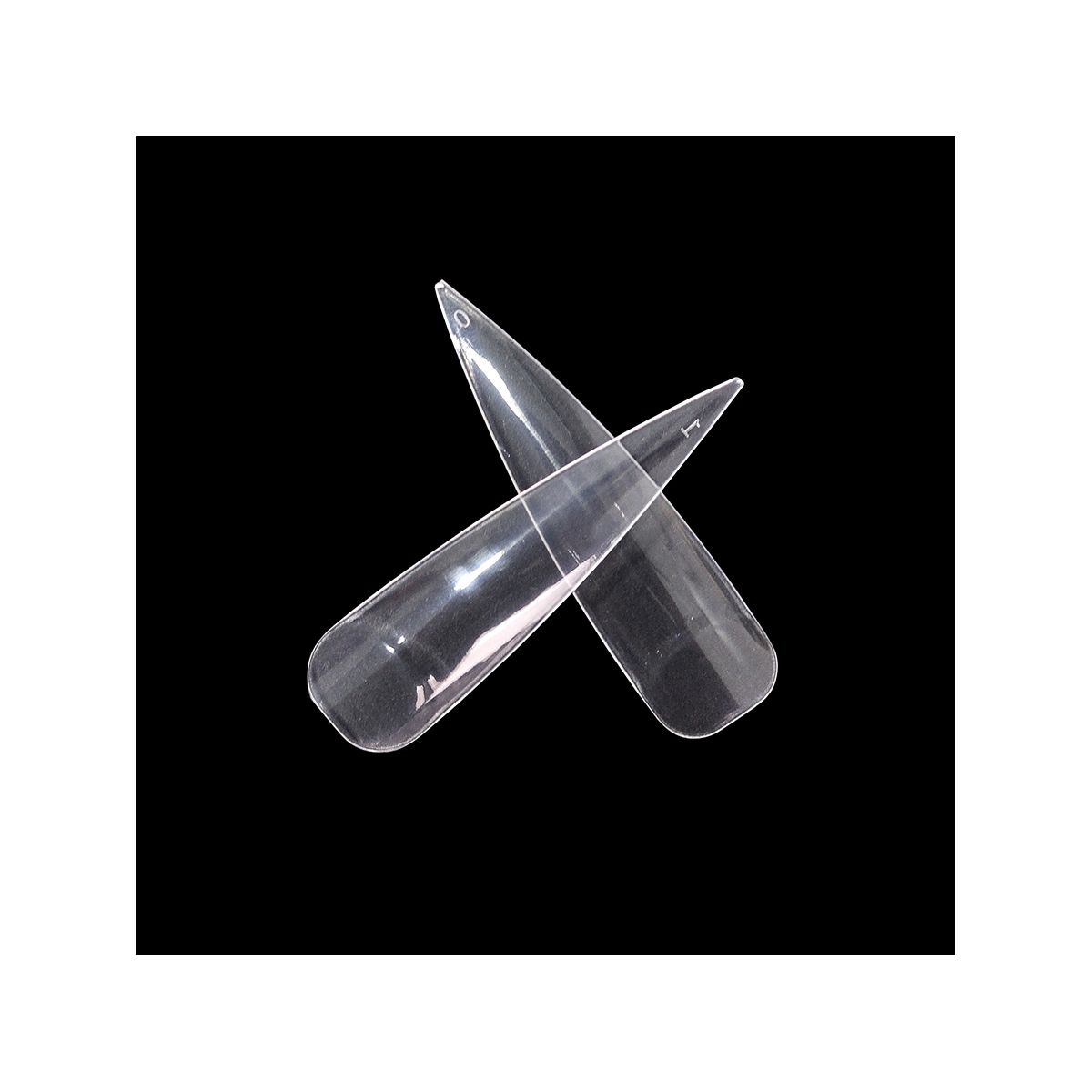 ANS Long Stiletto Half Cover Straight - Clear - #00 - 09 - 500pcs