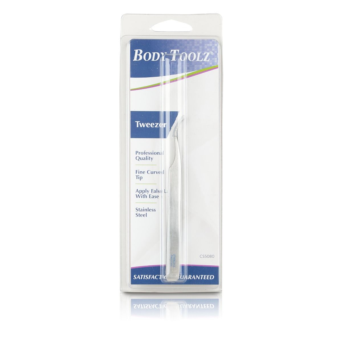 Body Toolz Fine Pointed Curved Tip Tweezers 4.5