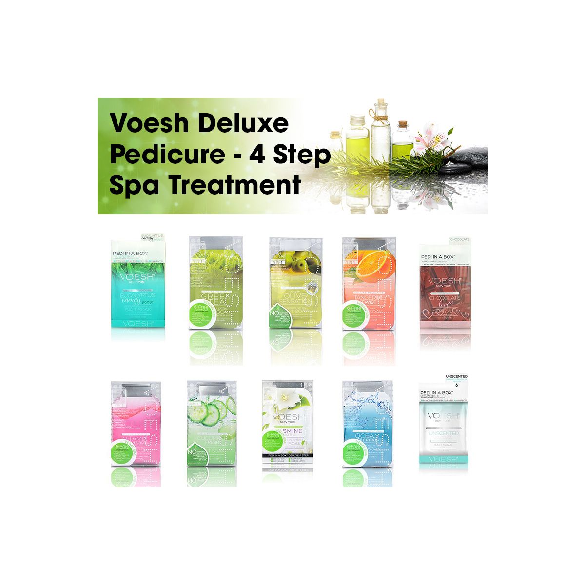 Voesh Deluxe Pedicure - 4 Step Spa Treatment