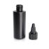 Empty Black HDPE Cylinder Bottle 2 oz w/Twisted Cap
