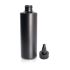 Empty Black HDPE Cylinder Bottle 8 oz w/Twisted Cap