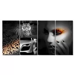 4 pcs Animal Attraction Ensemble Canvas Mural 36