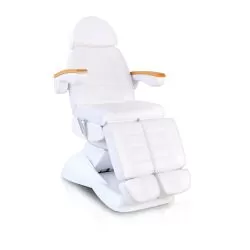 Facial Beauty Chair & Wooden Armrests, Split Legs w/ 5 Motors - White