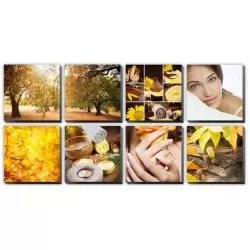 8 pcs Amber Dew Ensemble Canvas Mural 48