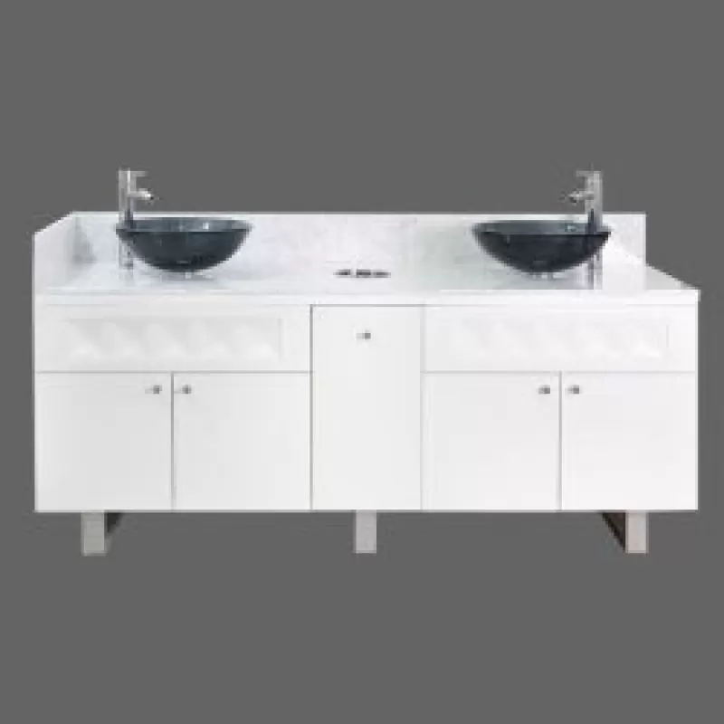 Regis Double Sink with Marble Top - 72