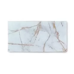 Ion White Marble w/Gold Vein Glass Top Table (16.75x32.5)