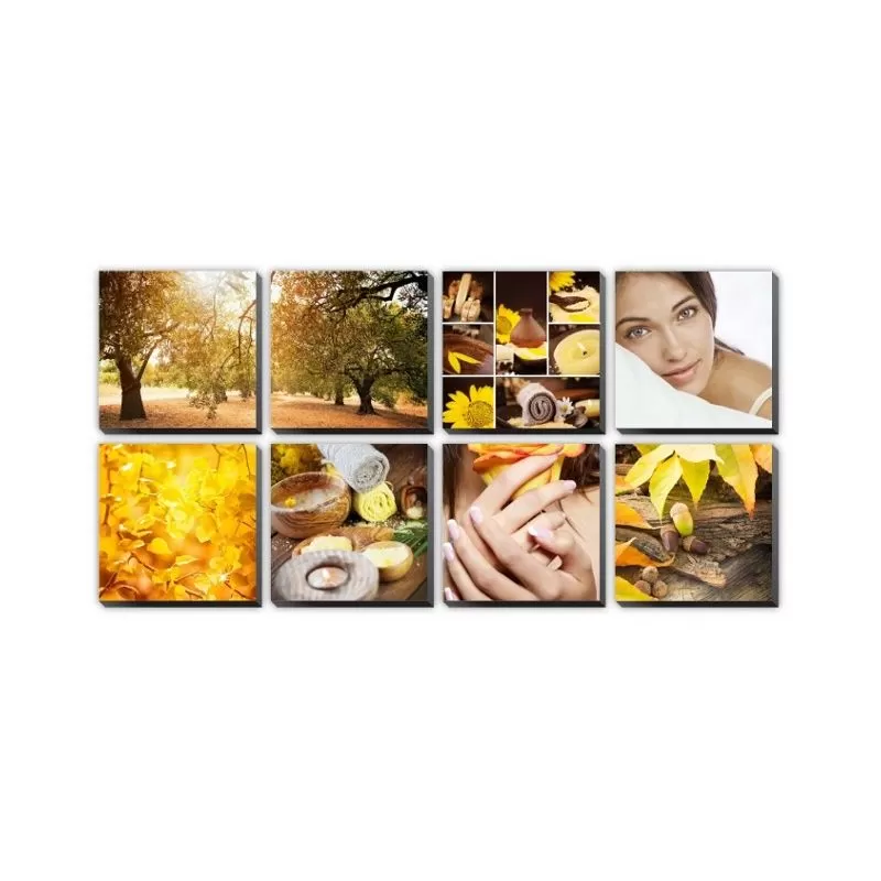 8 pcs Amber Dew Ensemble Canvas Mural 48