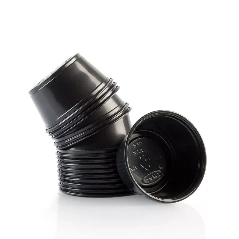 2oz Souffle Black Cup & Clear Lid - 125 ct