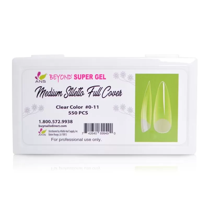 Beyond Super Gel Medium Stiletto Full Cover - #00-11-550pcs