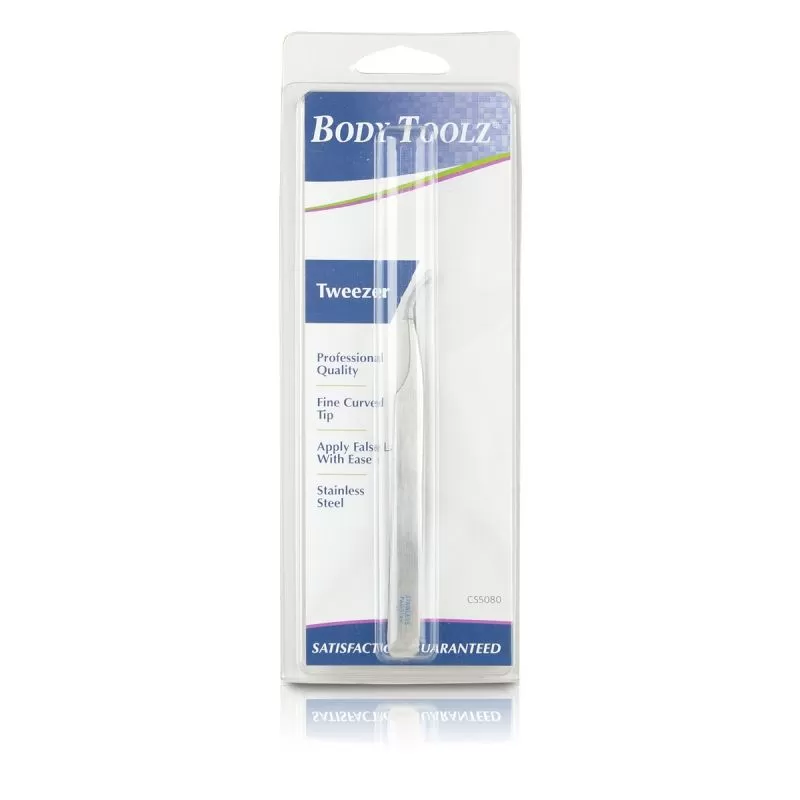 Body Toolz Fine Pointed Curved Tip Tweezers 4.5