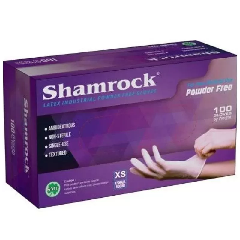 Shamrock - Powder Free Latex Gloves - X-Small 100 ct