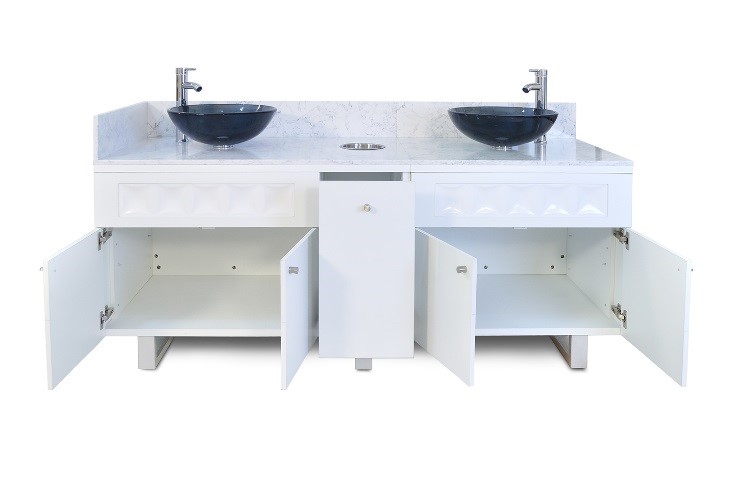 Regis Double Sink with Marble Top-72”